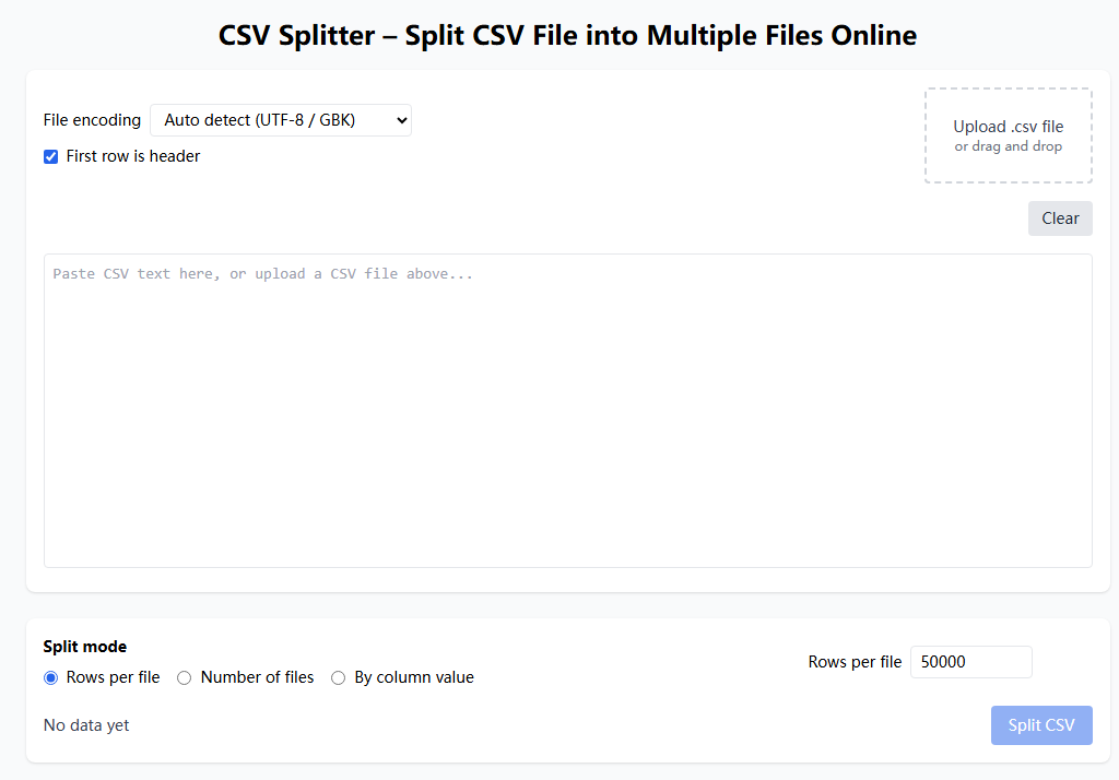 CSV Splitter Usage Example